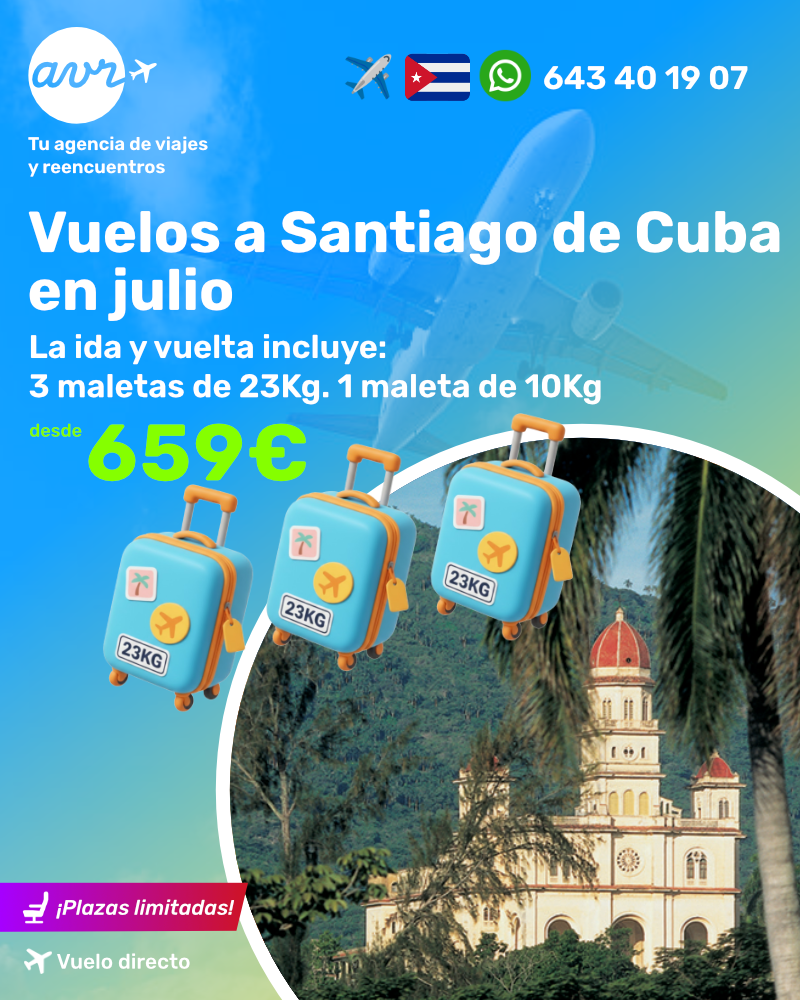 Vuelo directo a Santiago de Cuba en julio desde 659€ | AVR Viajes