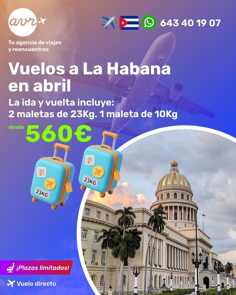 Vuelo directo a La Habana en abril desde 560€ | AVR Viajes